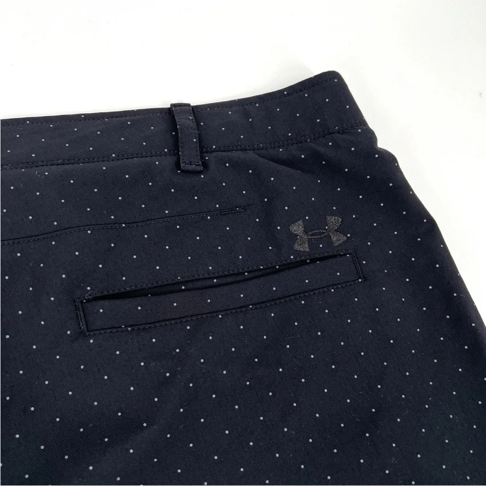 Under Armour Golf Shorts Mens Size 40 Black Polka Dot HeatGear Loose Fit 11in